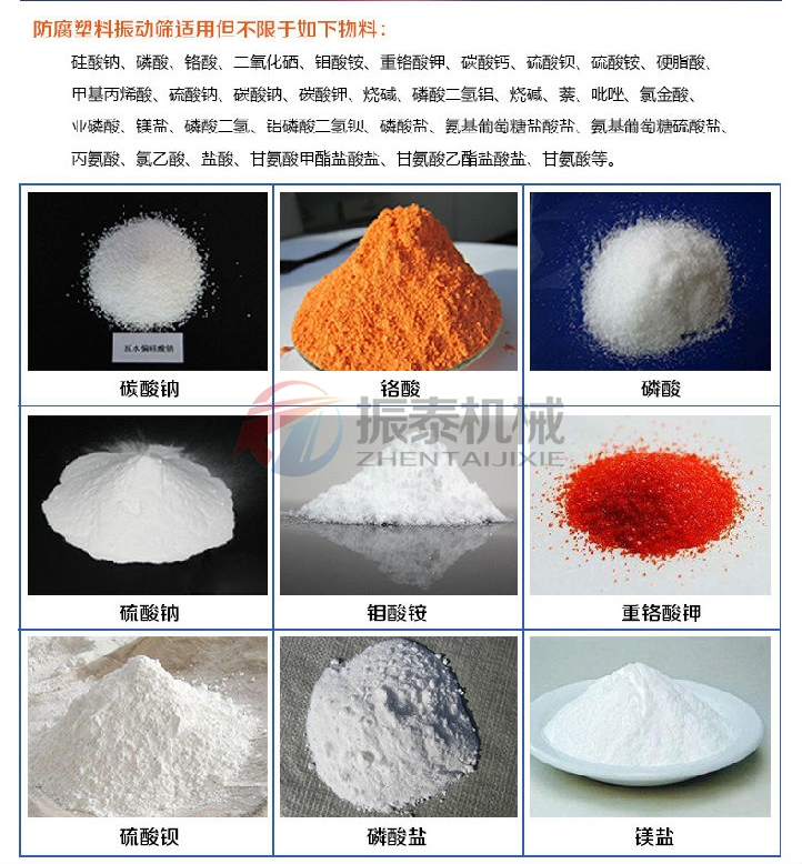 電池材料塑料振動篩適用范圍